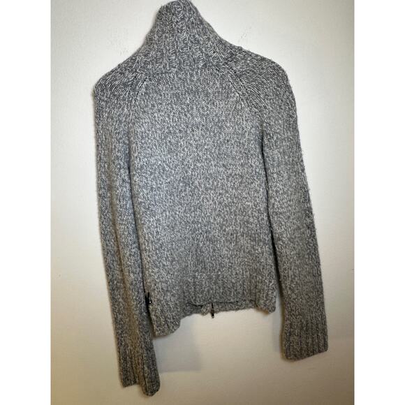 Hollister Co Grey Wool Rabbit Hair Blend Full Zip Sweater - Size Medium - Cozy! - Picture 3 of 6